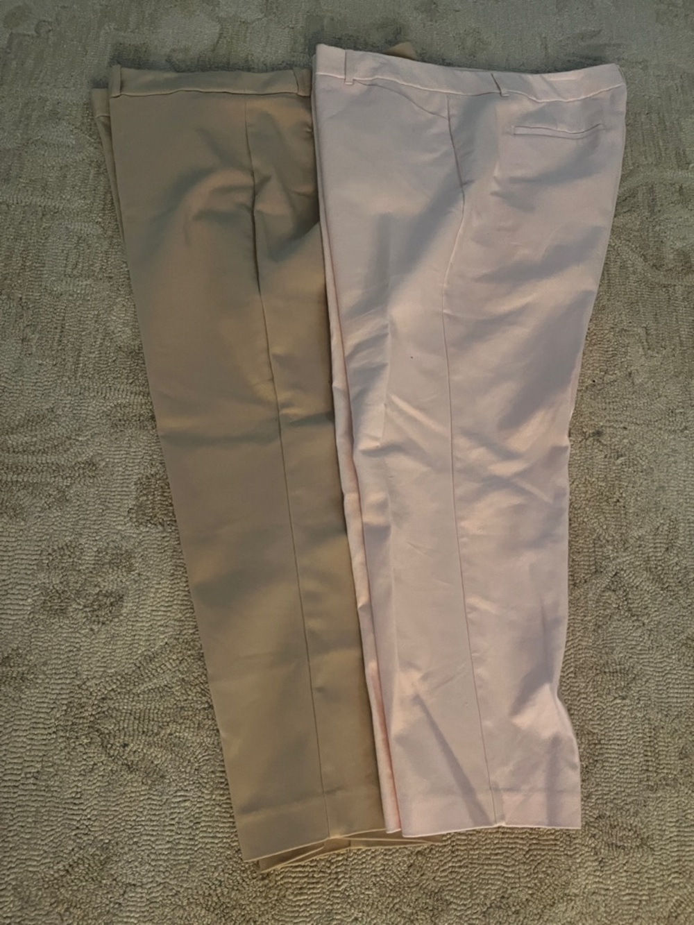 Liz Claiborne 2 pair Women's Dress Pants in Pale Pink and khaki. Size 18.NWOT